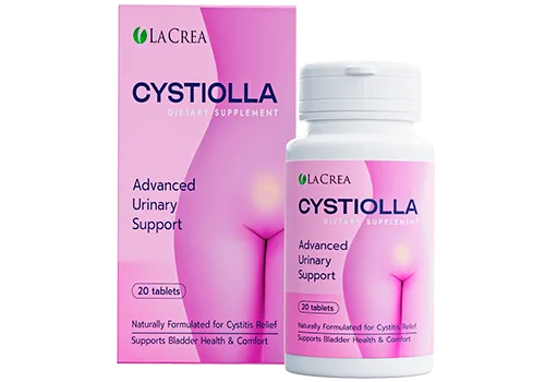 Boîte de Cystiolla, complément alimentaire en gélules, présentée sur fond clair.